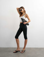 Topshop Jersey Capri Leggings in Black