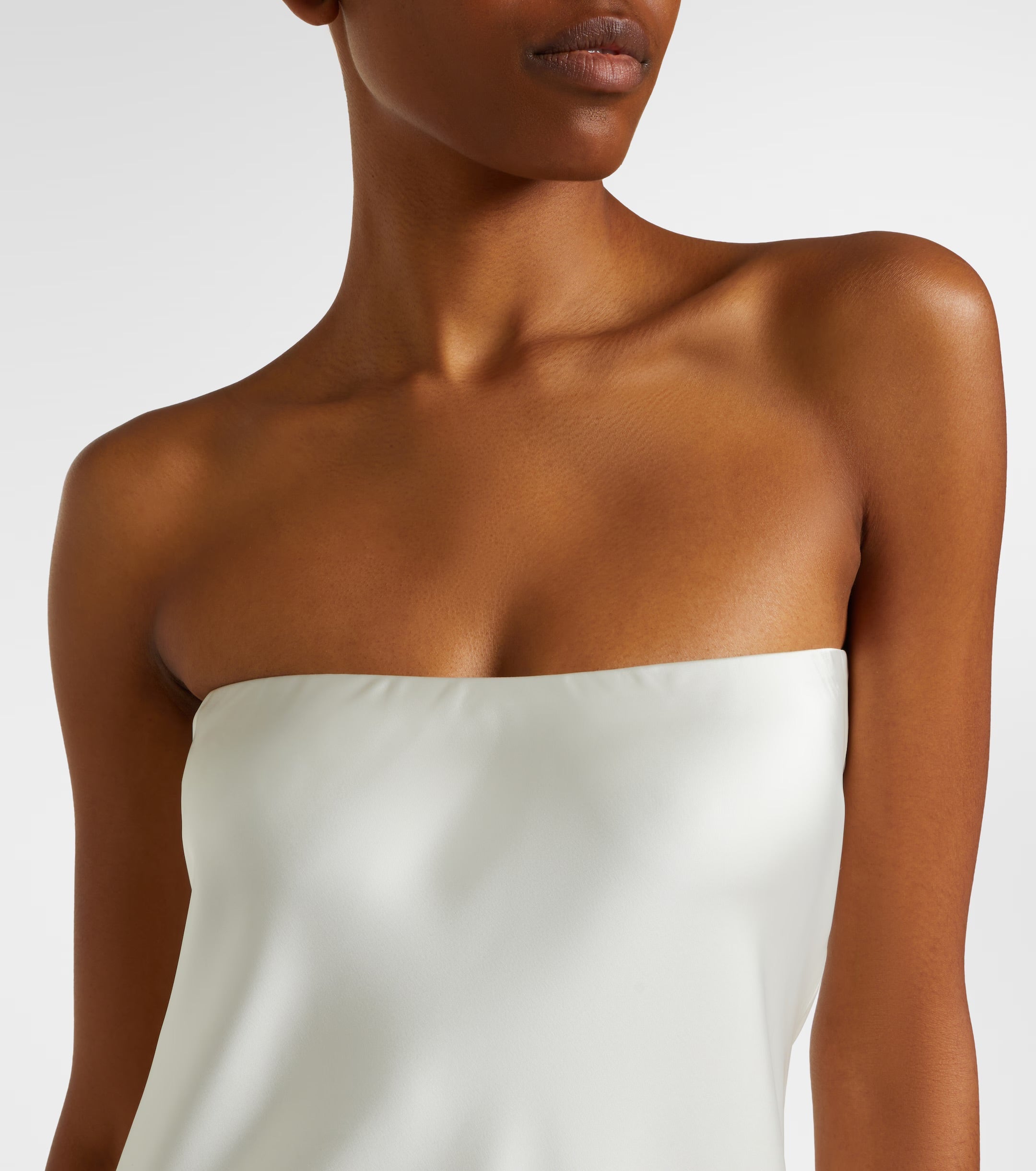 Norma Kamali Strapless Satin Maxi Dress