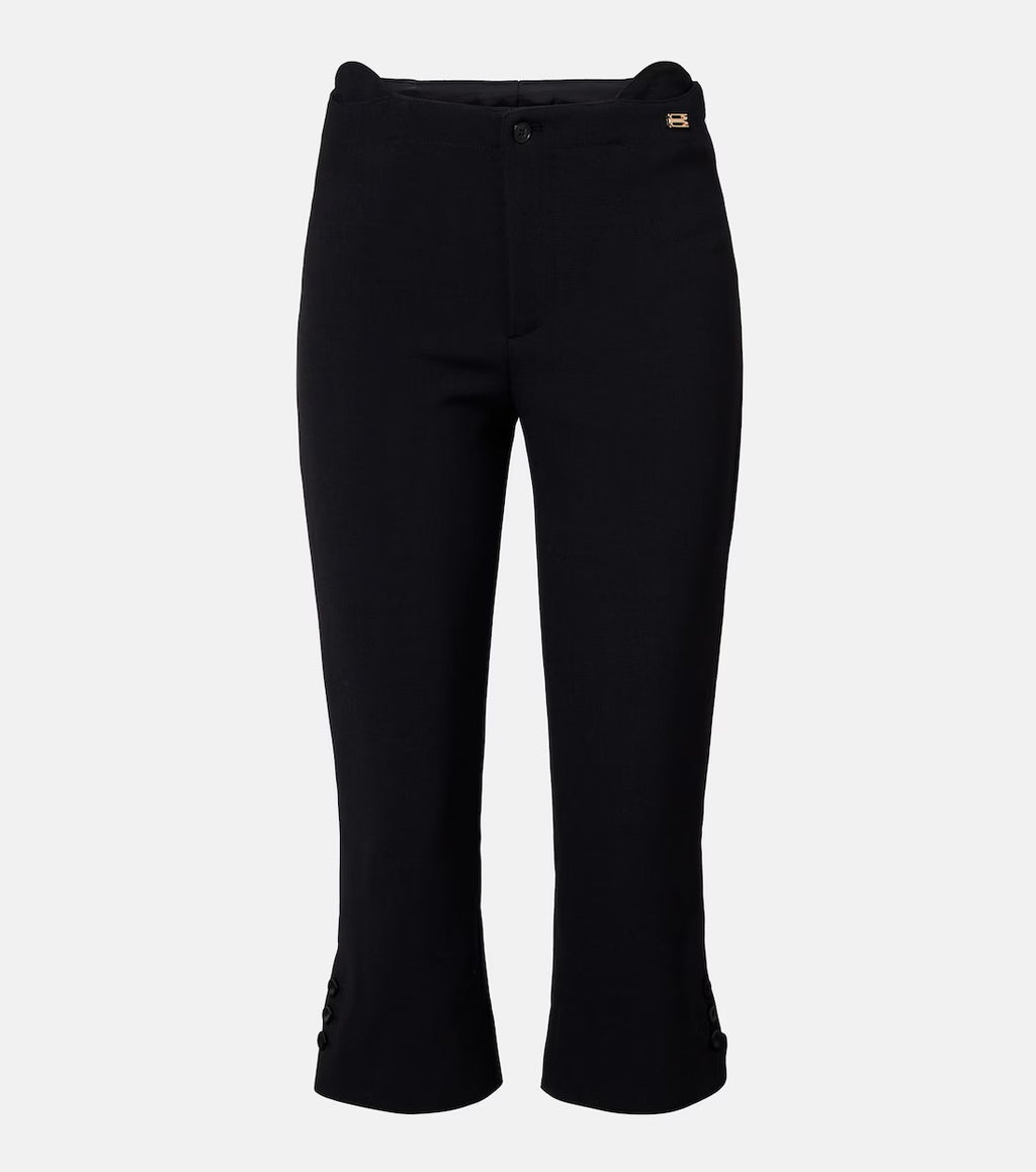 Victoria Beckham Logo Capri Pants in Black