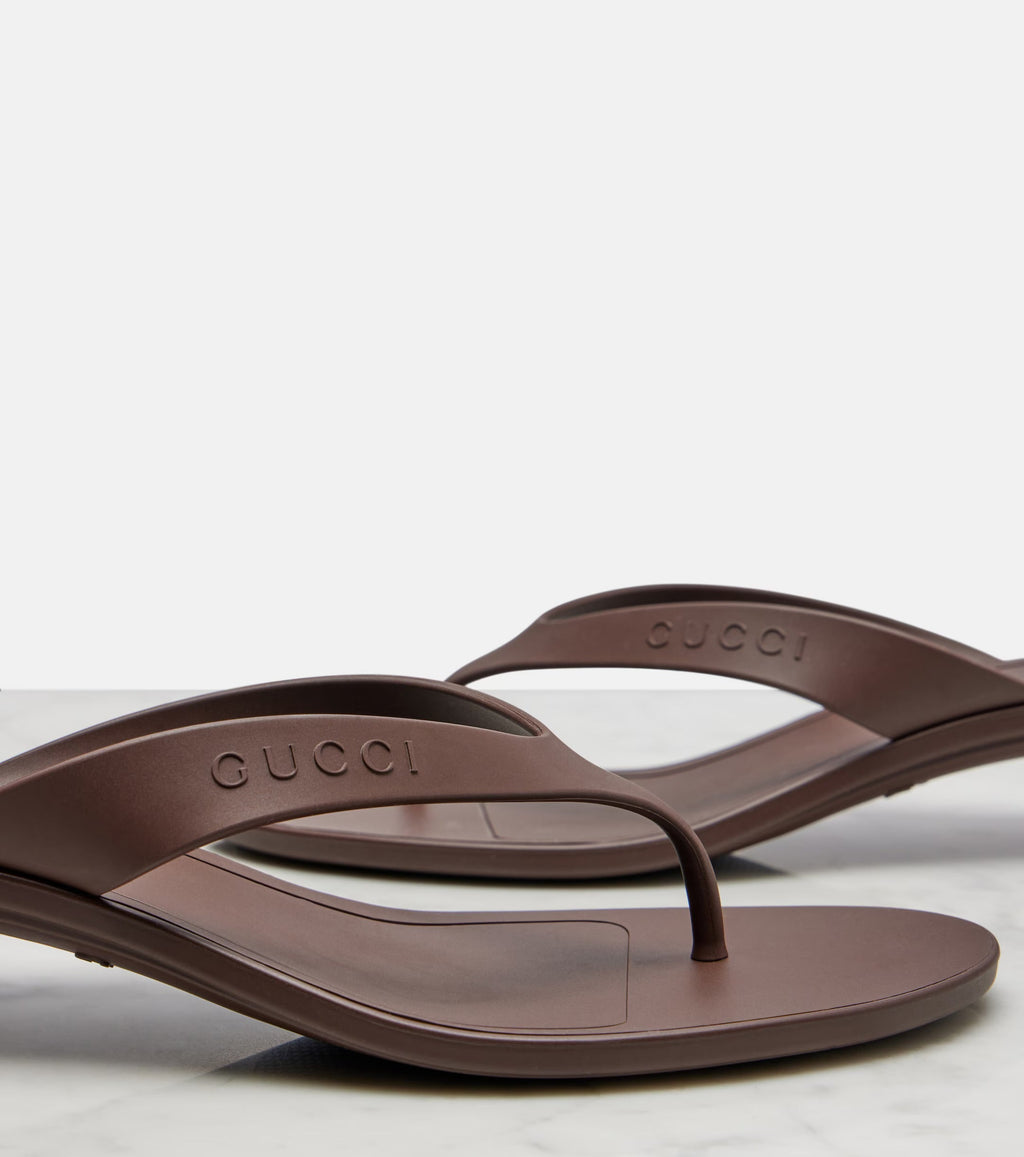 Gucci Vittoria Thong Sandals – Brown