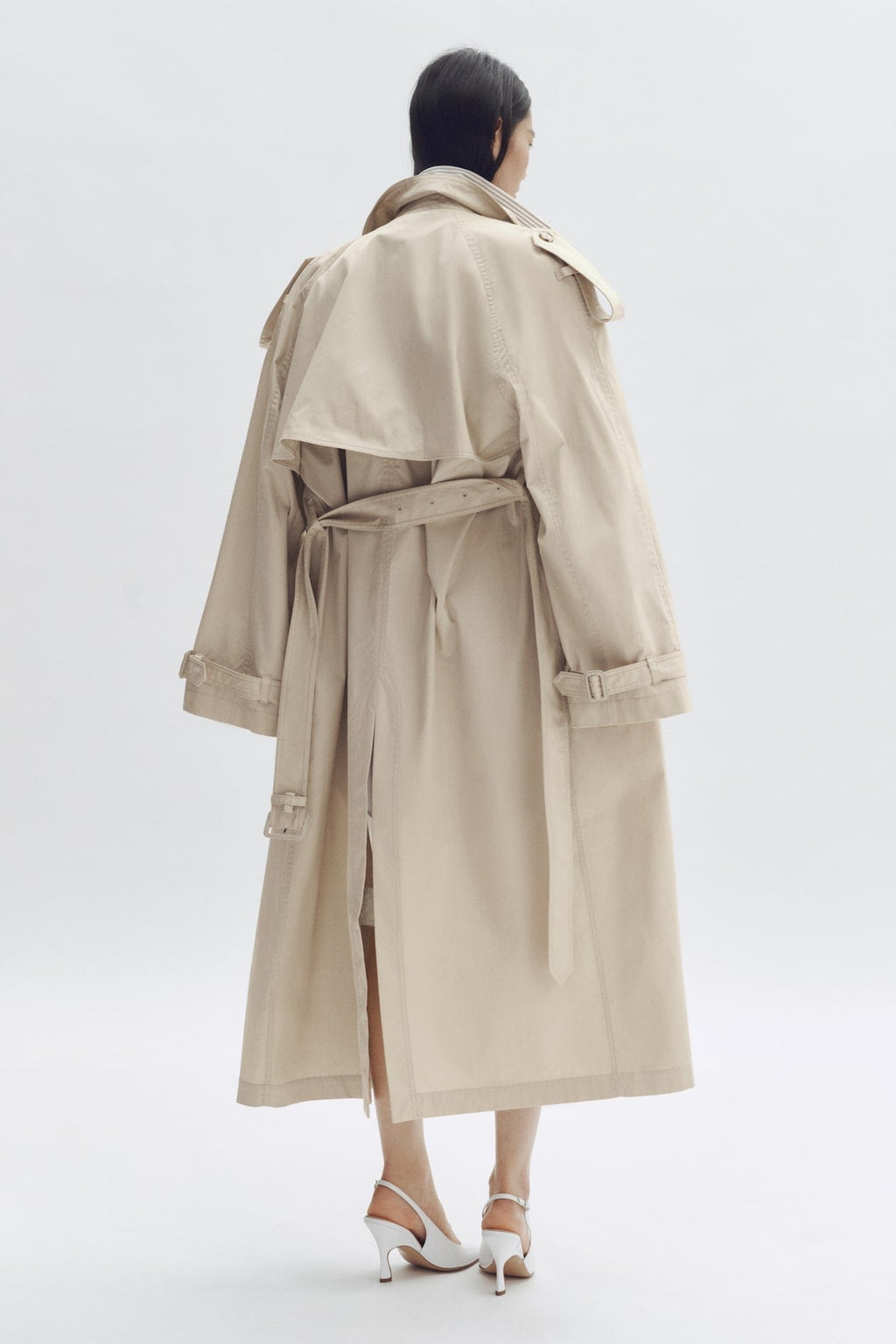 Stella McCartney x H&M Oversized Trench Coat in Light Beige