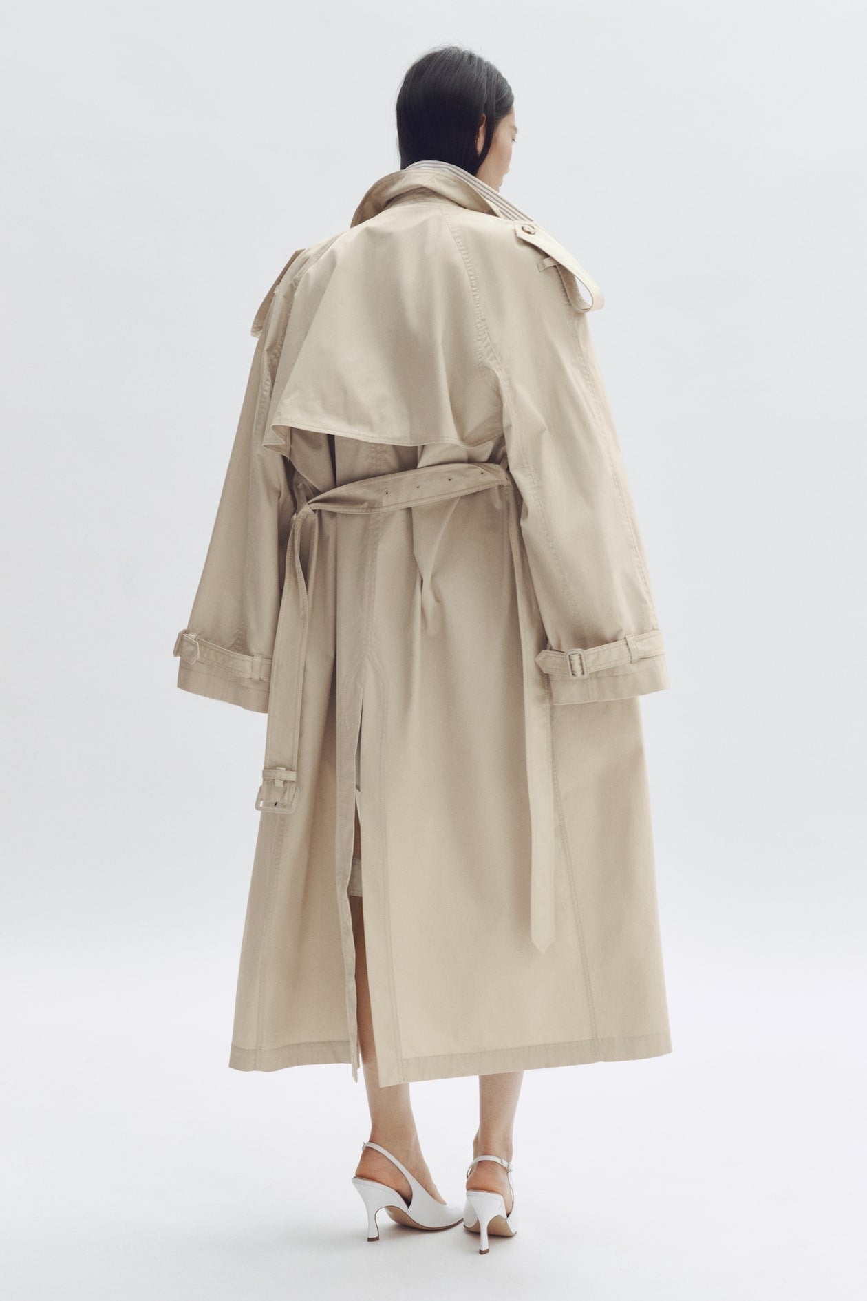Stella McCartney x H&M Oversized Trench Coat in Light Beige