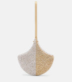 Bvlgari Ginkgo Crystal-Embellished Suede Clutch – Gold