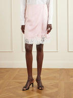 Stella McCartney Lace-Trimmed Satin Midi Skirt