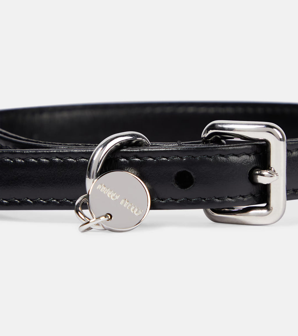Miu Miu Embellished Leather Dog Collarcan you generate