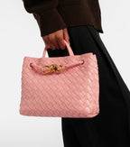Bottega Veneta Andiamo Intrecciato Small Leather Tote – Pink