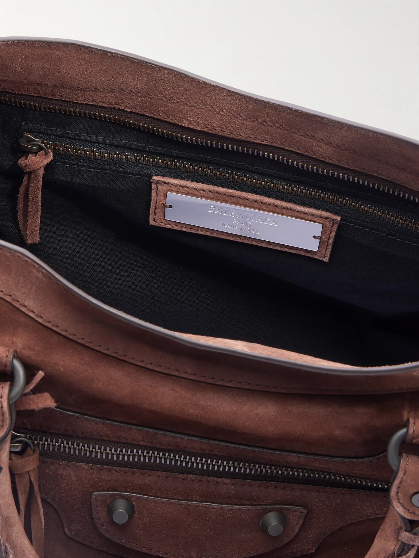 Balenciaga Le City Medium Suede Shoulder Bag