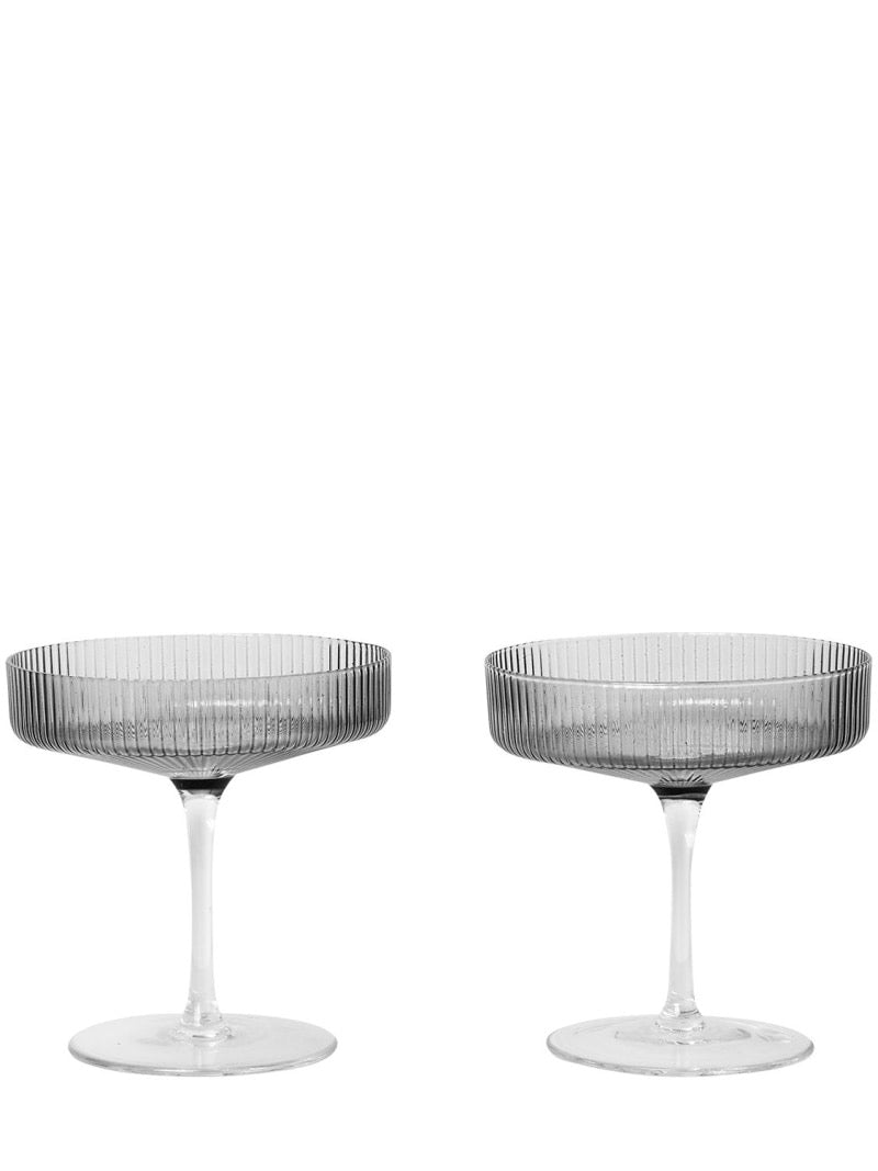 Ferm Living Set of 2 Ripple Champagne Glasses