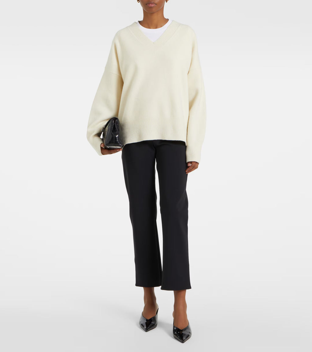 RÓHE Scuba Cropped Slim Pants in Black