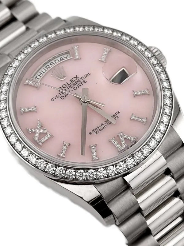 Rolex Day-Date 36 in White Gold with Pink Dial