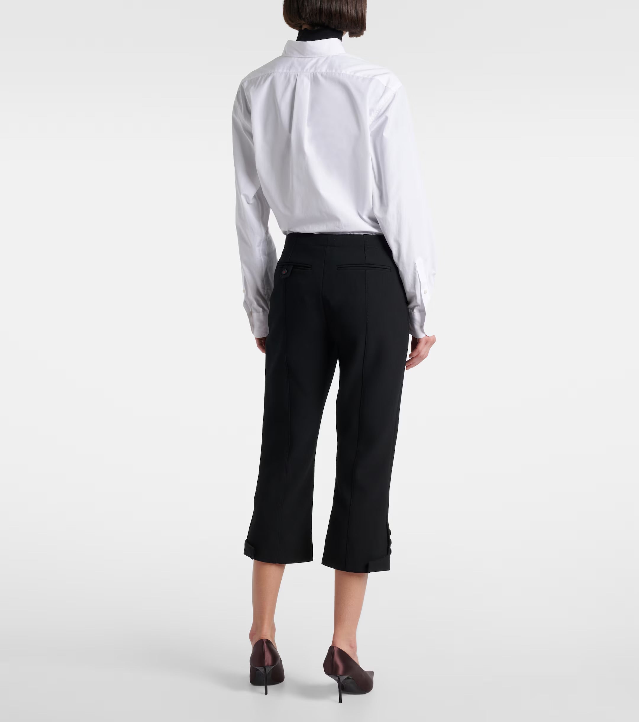Victoria Beckham Logo Capri Pants in Black