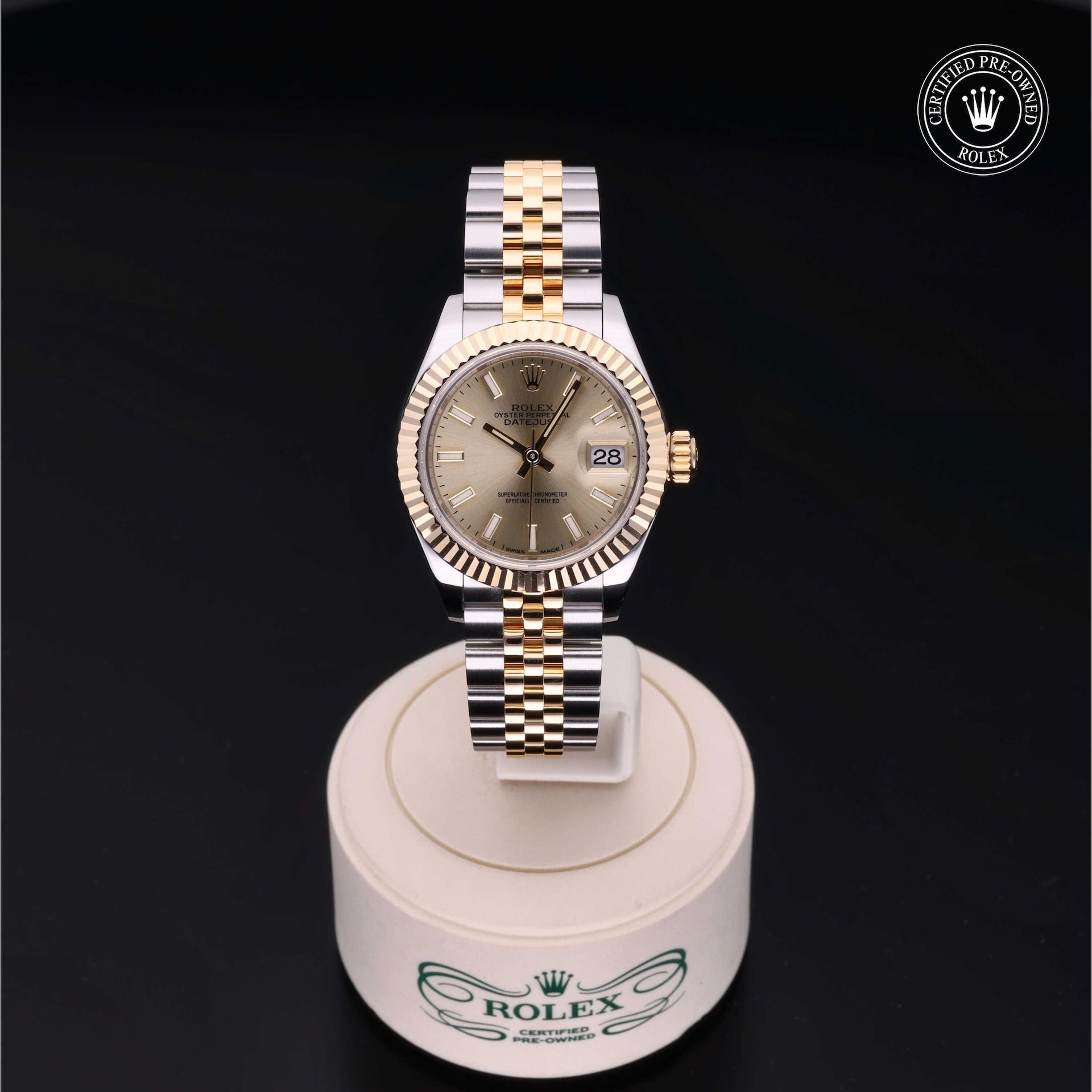 Rolex Lady-Datejust 28 — Oystersteel & Yellow Gold, Champagne Dial (Ref. 279173)