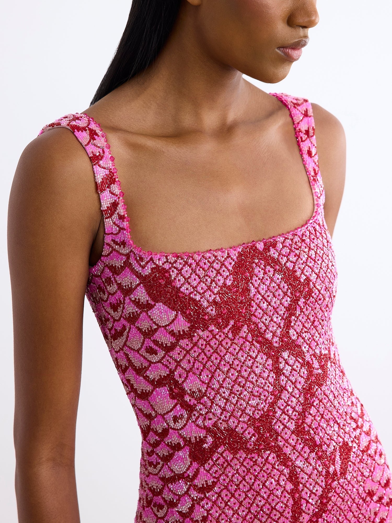 Clio Peppiatt Medusa Mini Dress in Pink