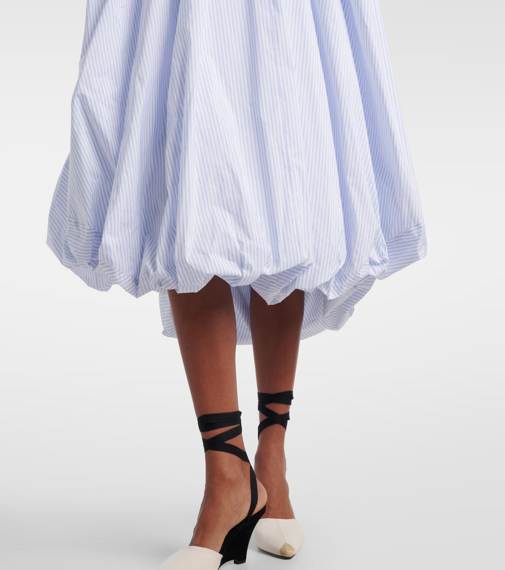 Jacquemus Lavande Gathered Striped Midi Dress