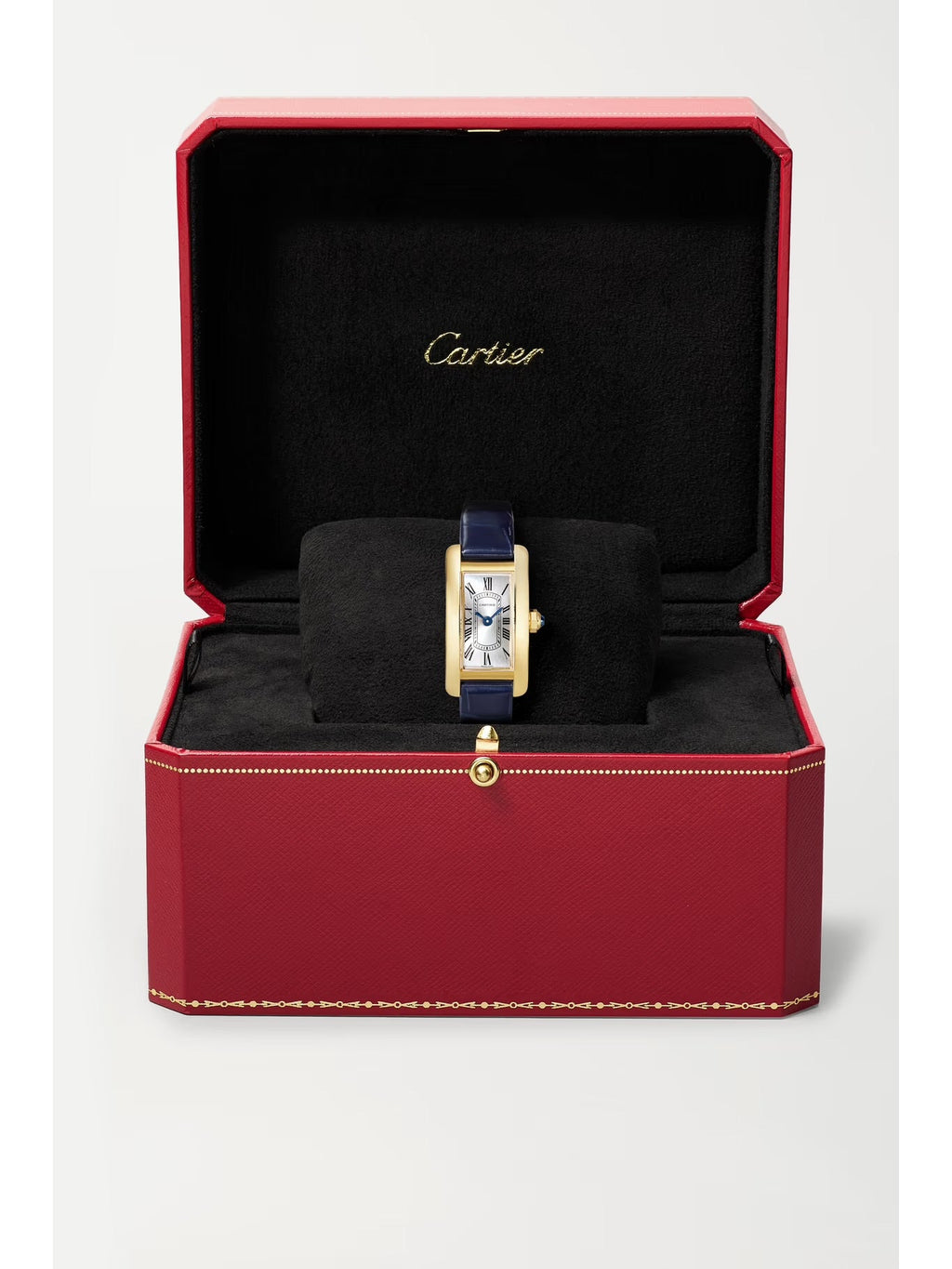 Cartier Tank Américaine 28mm Small 18-Karat Gold Alligator Watch