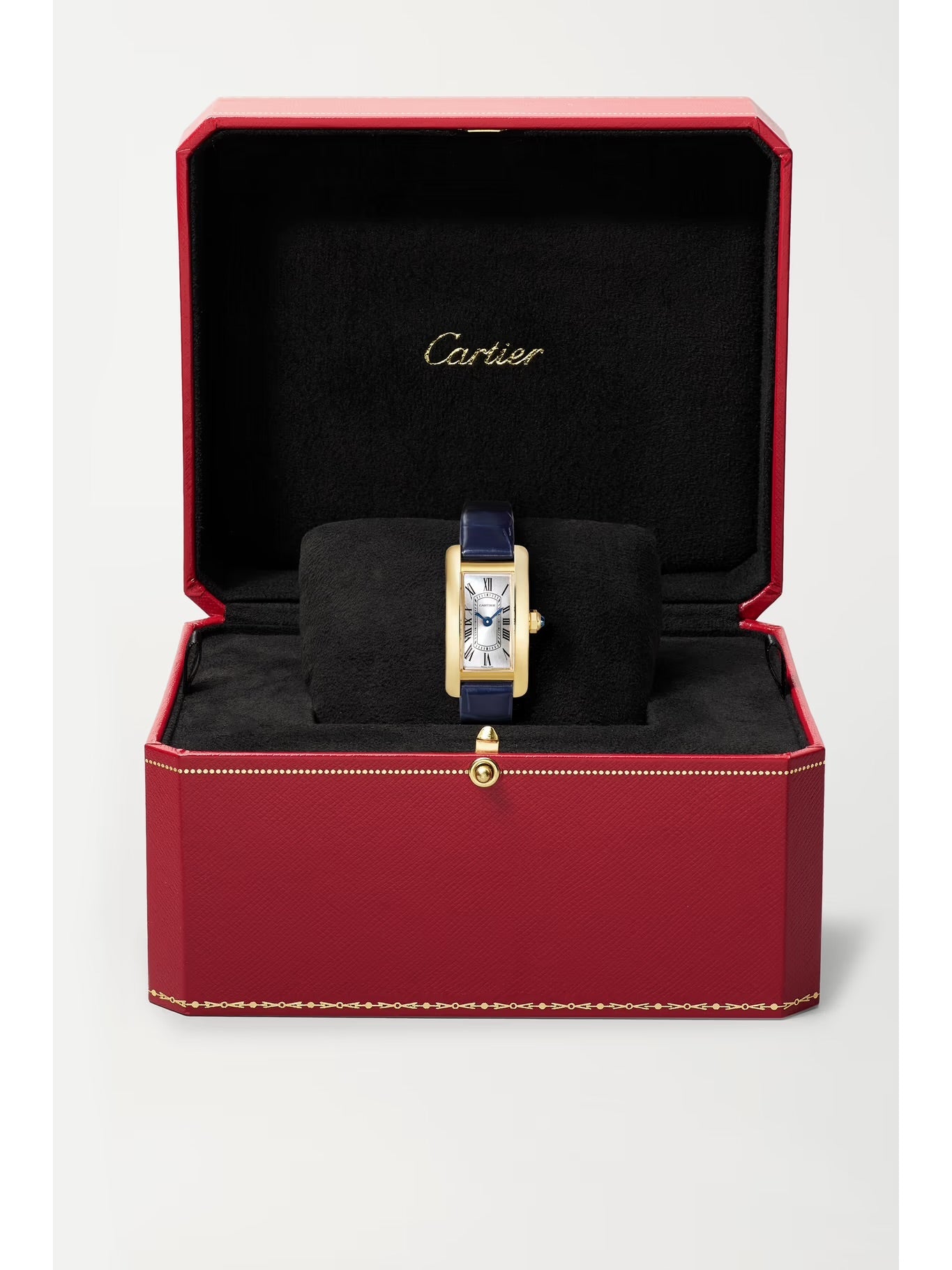 Cartier Tank Américaine 28mm Small 18-Karat Gold Alligator Watch