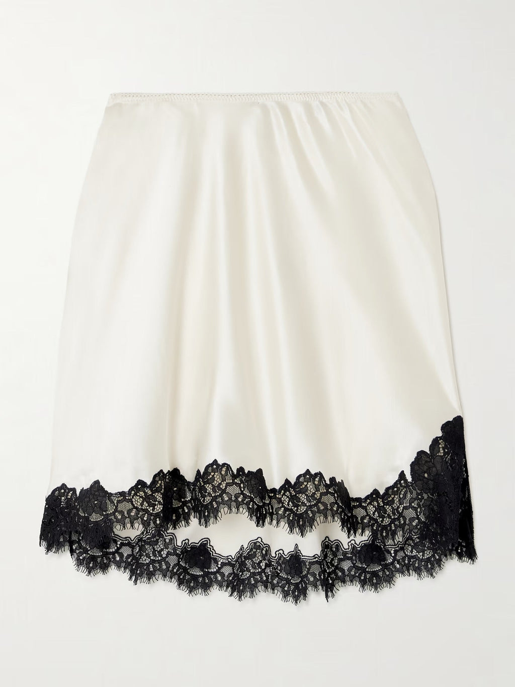 DÔEN Giulietta Lace-Trimmed Silk-Charmeuse Mini Skirt