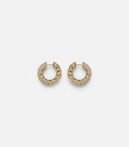 Sculpted Cable 18kt gold hoop earrings with diamonds