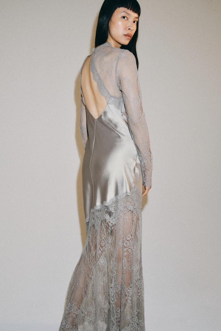 ZW Collection Satin Lace Dress