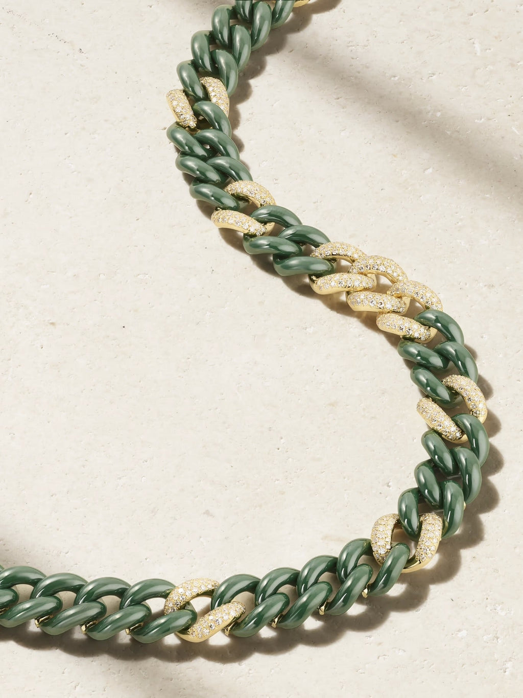 Essential Link Ceramic and Diamond Choker, 18K Gold