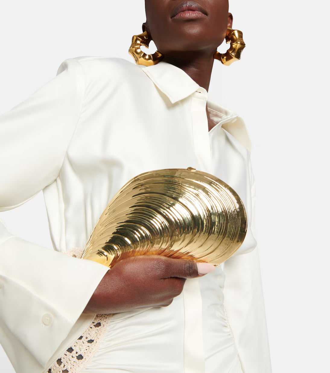 Simkhai Bridget Metal Shell Clutch