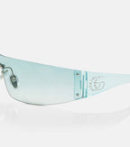 Leonie Interlocking G Mask Sunglasses — Blue