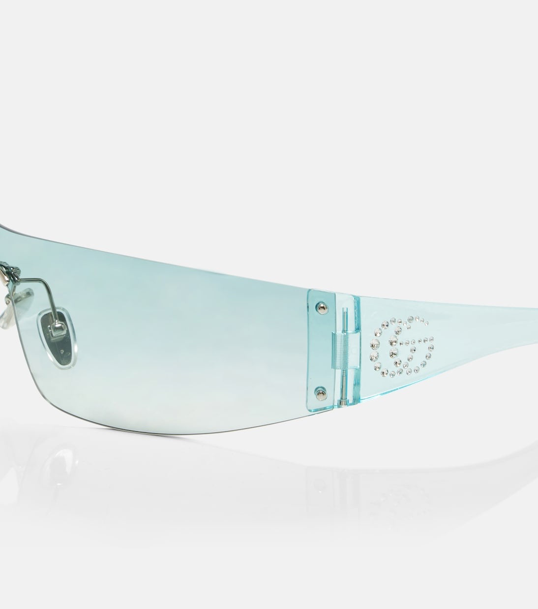 Leonie Interlocking G Mask Sunglasses — Blue