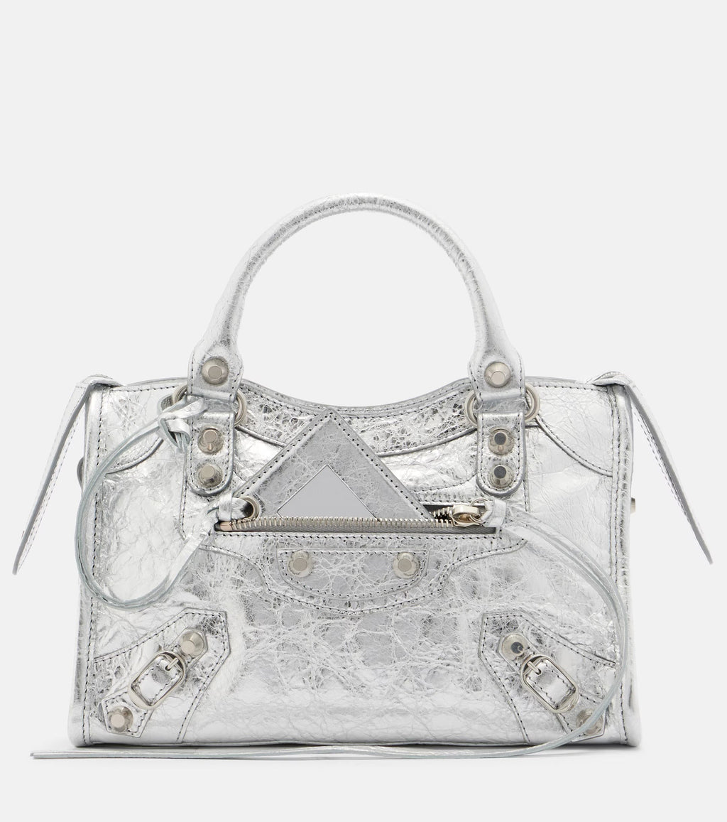 Balenciaga Le City Small Leather Tote Bag – Silver