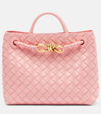 Bottega Veneta Andiamo Intrecciato Small Leather Tote – Pink