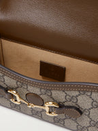 Gucci Horsebit 1955 Leather-Trimmed Printed Coated-Canvas Shoulder Bag