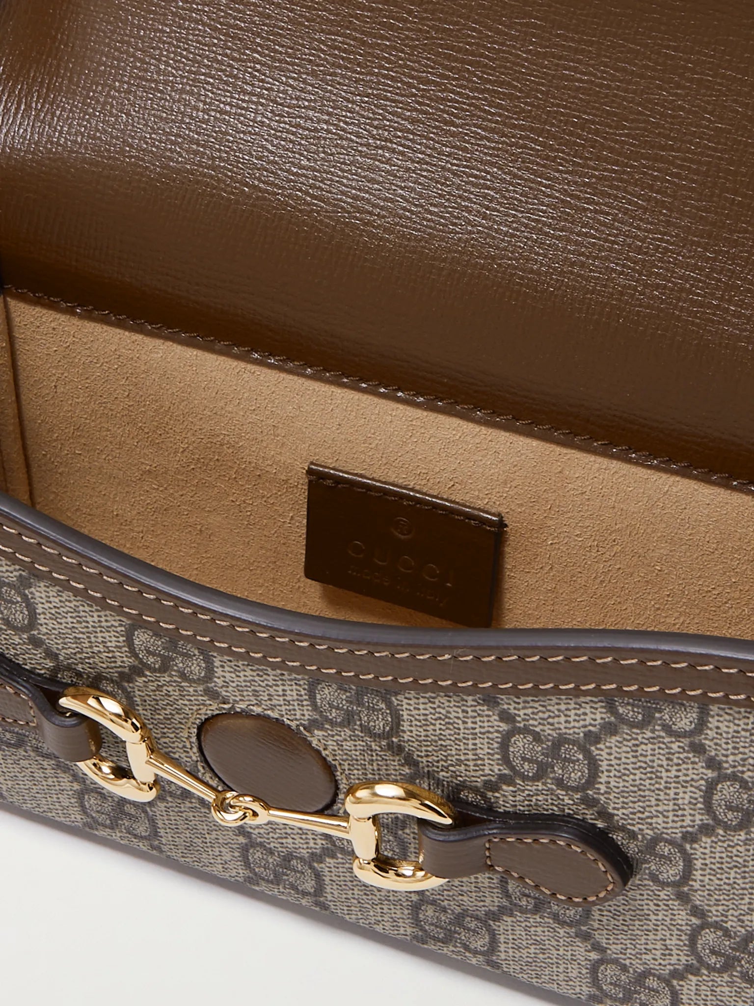 Gucci Horsebit 1955 Leather-Trimmed Printed Coated-Canvas Shoulder Bag