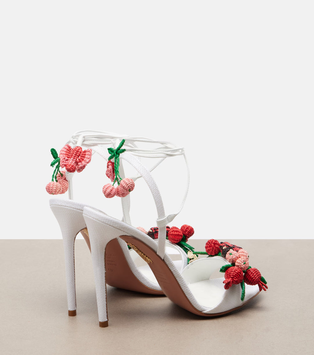 Aquazzura Botanica Raffia Slingback Sandals