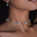 Gem Symphony High Carbon Diamond Choker, Sterling Silver 925