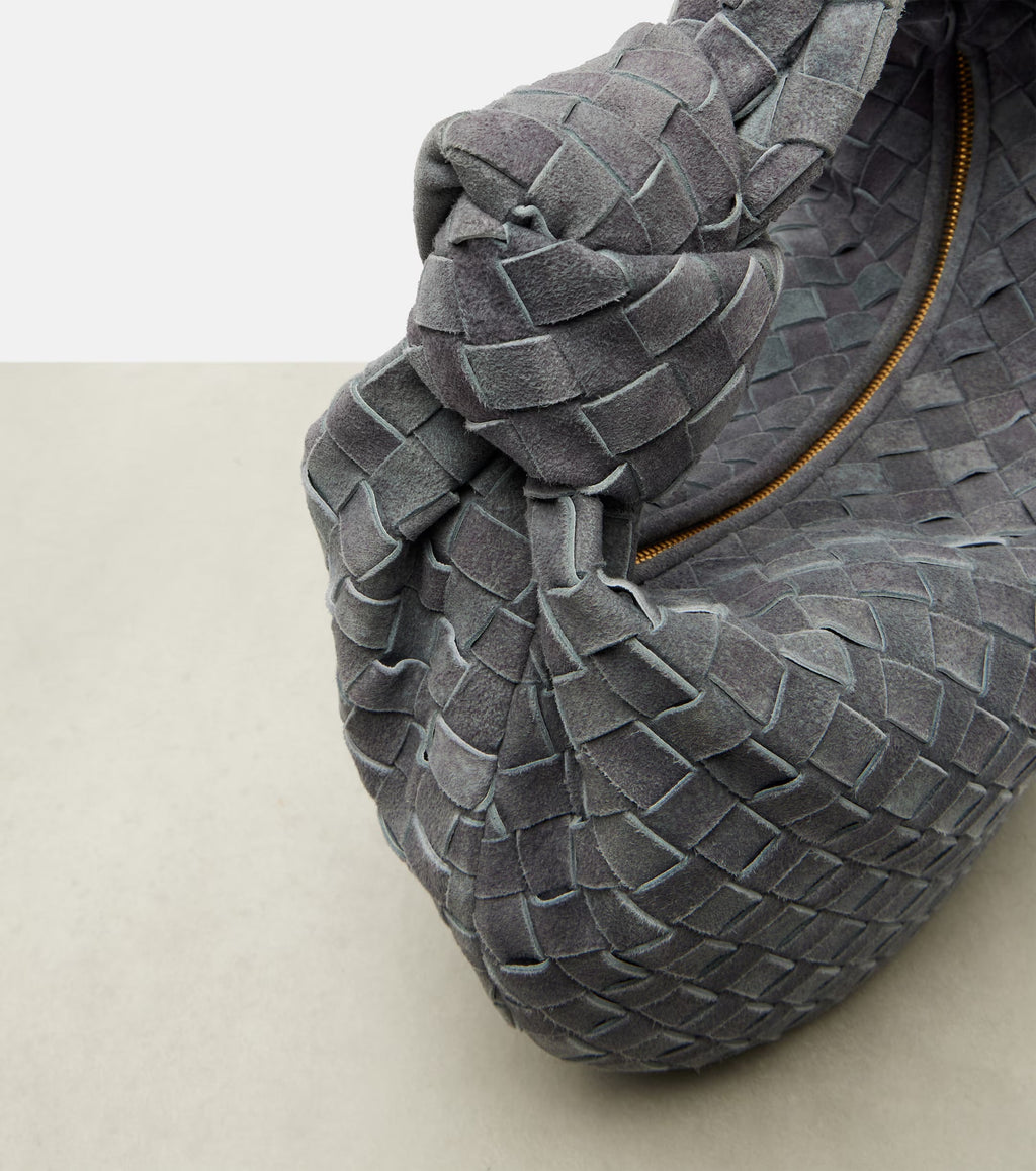 Bottega Veneta Jodie Small Intrecciato Suede Tote – Grey