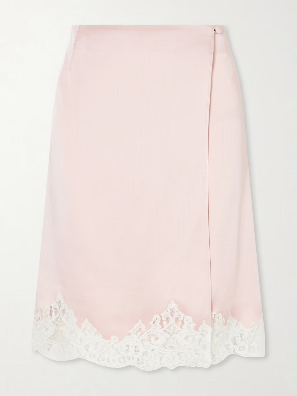 Stella McCartney Lace-Trimmed Satin Midi Skirt