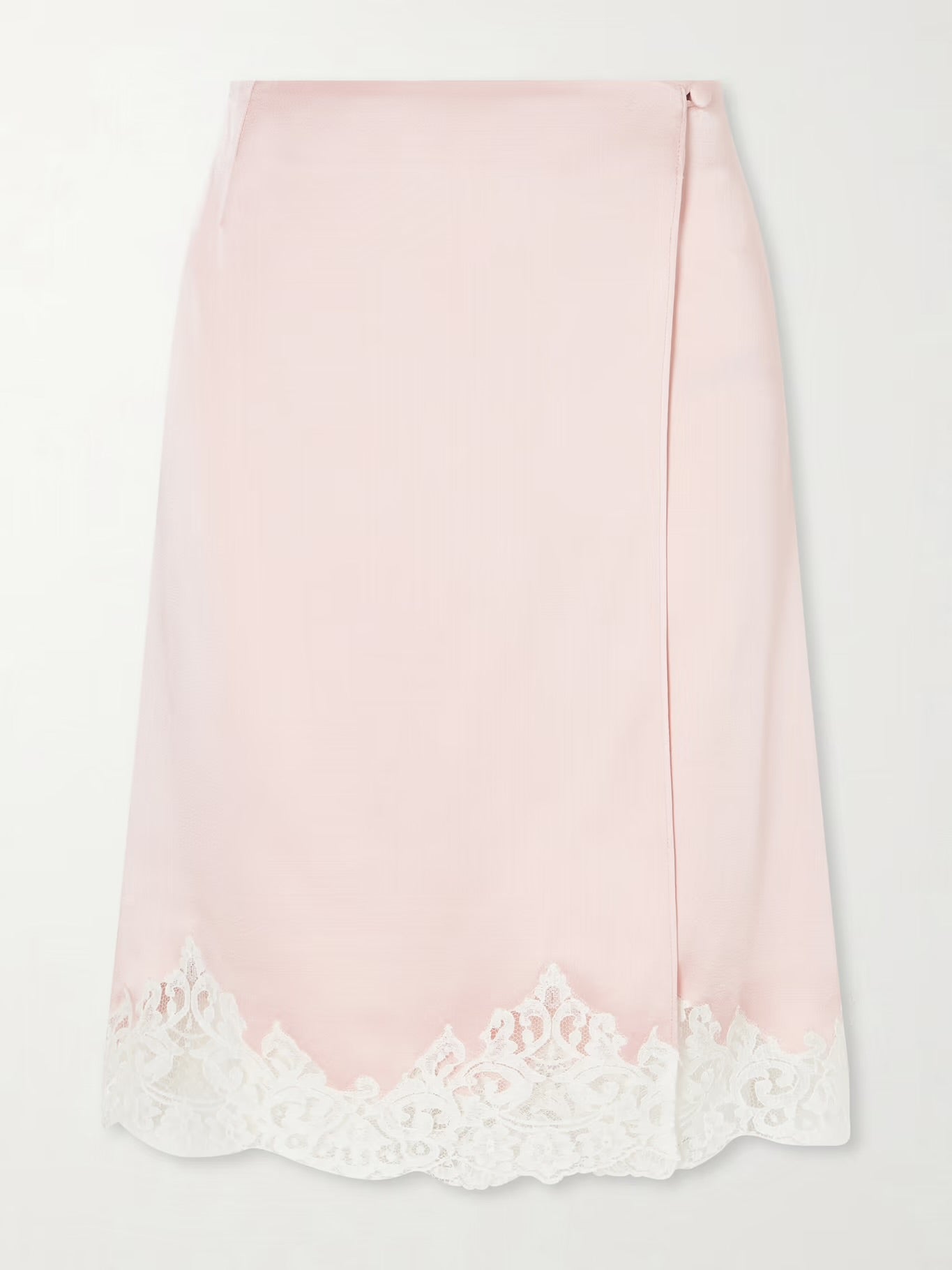 Stella McCartney Lace-Trimmed Satin Midi Skirt
