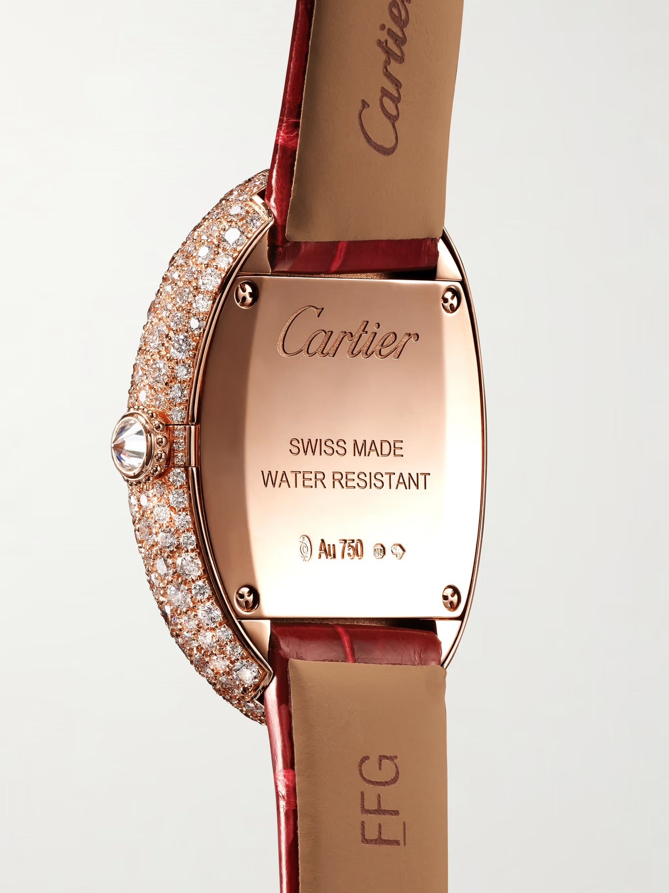 Cartier Baignoire Medium 18-Karat Gold, Alligator and Diamond Watch