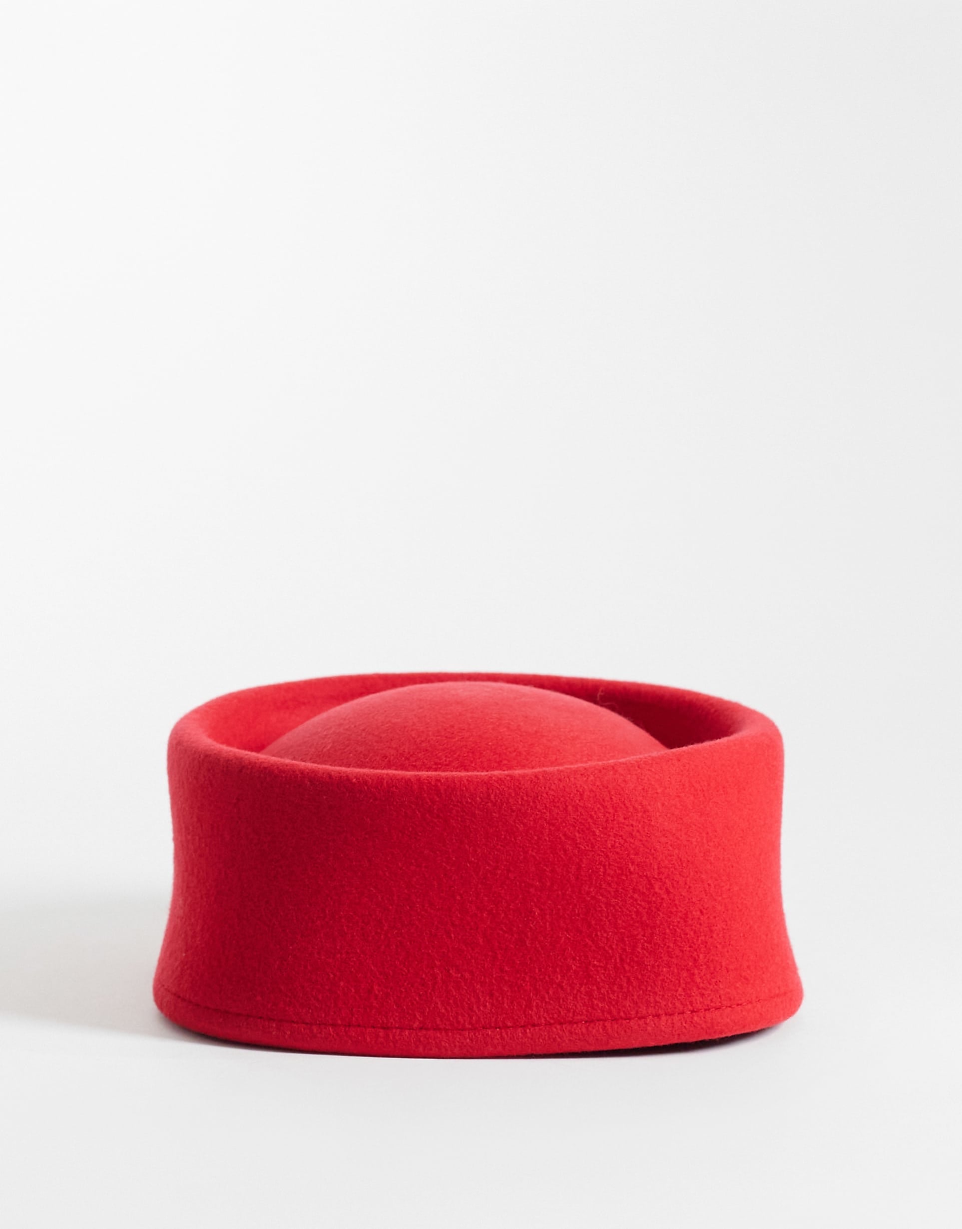 Pillbox Hat in Red Felt