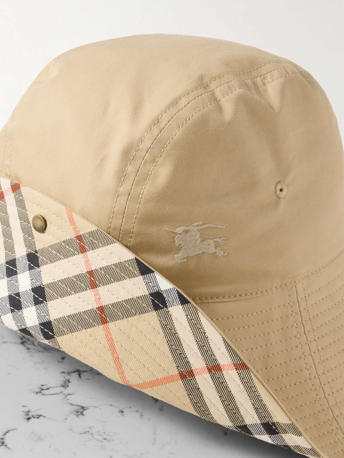 Burberry Cotton-Gabardine Bucket Hat — Beige