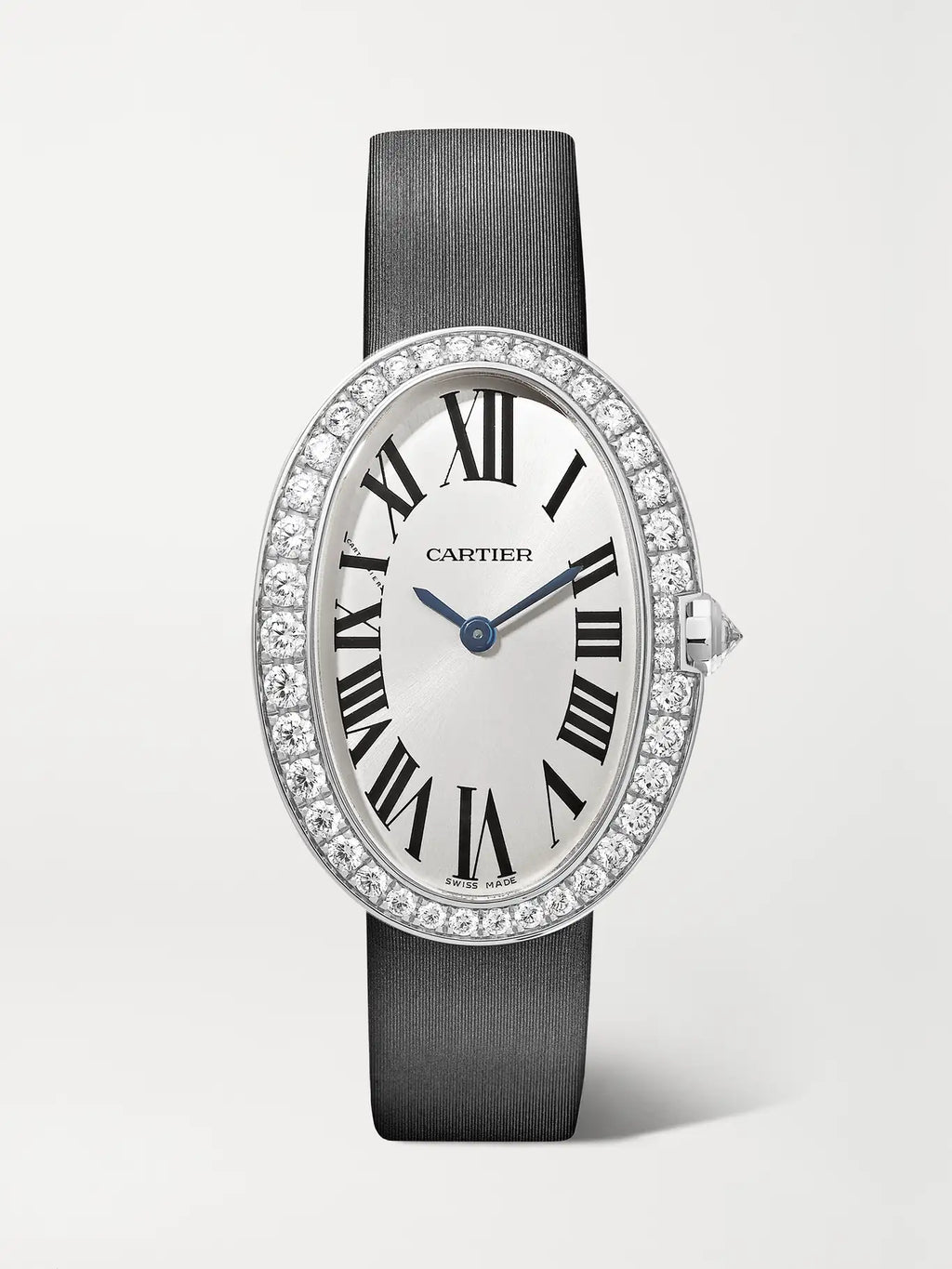 Cartier Baignoire 34.5mm Small 18-Karat White Gold, Tulle and Diamond Watch
