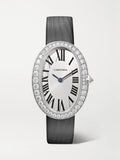 Cartier Baignoire 34.5mm Small 18-Karat White Gold, Tulle and Diamond Watch