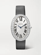 Cartier Baignoire 34.5mm Small 18-Karat White Gold, Tulle and Diamond Watch