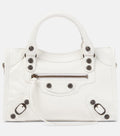 Balenciaga Le City Mini Leather Shoulder Bag White