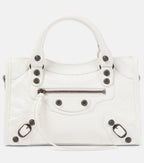 Balenciaga Le City Mini Leather Shoulder Bag White