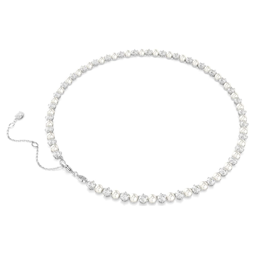 Matrix Crystal and Pearl Tennis Necklace