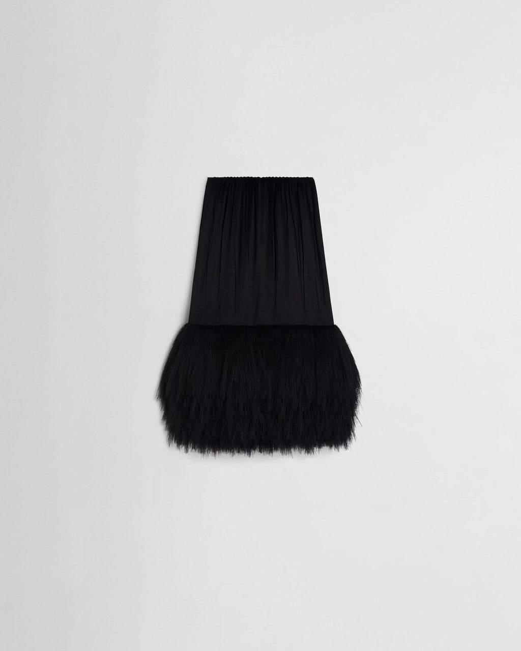 Phoebe Philo Fringed Slip Skirt in Black Silk