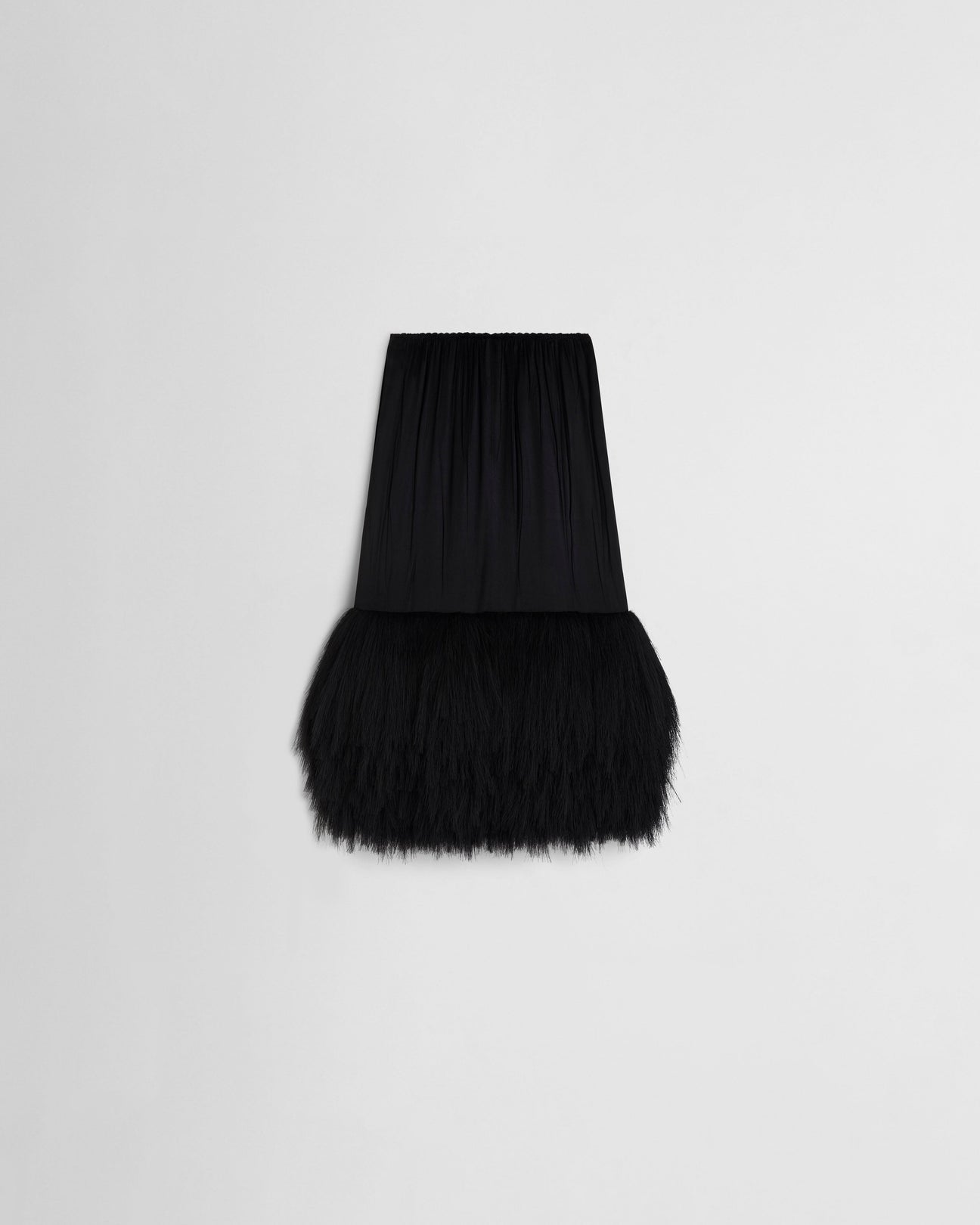 Phoebe Philo Fringed Slip Skirt in Black Silk