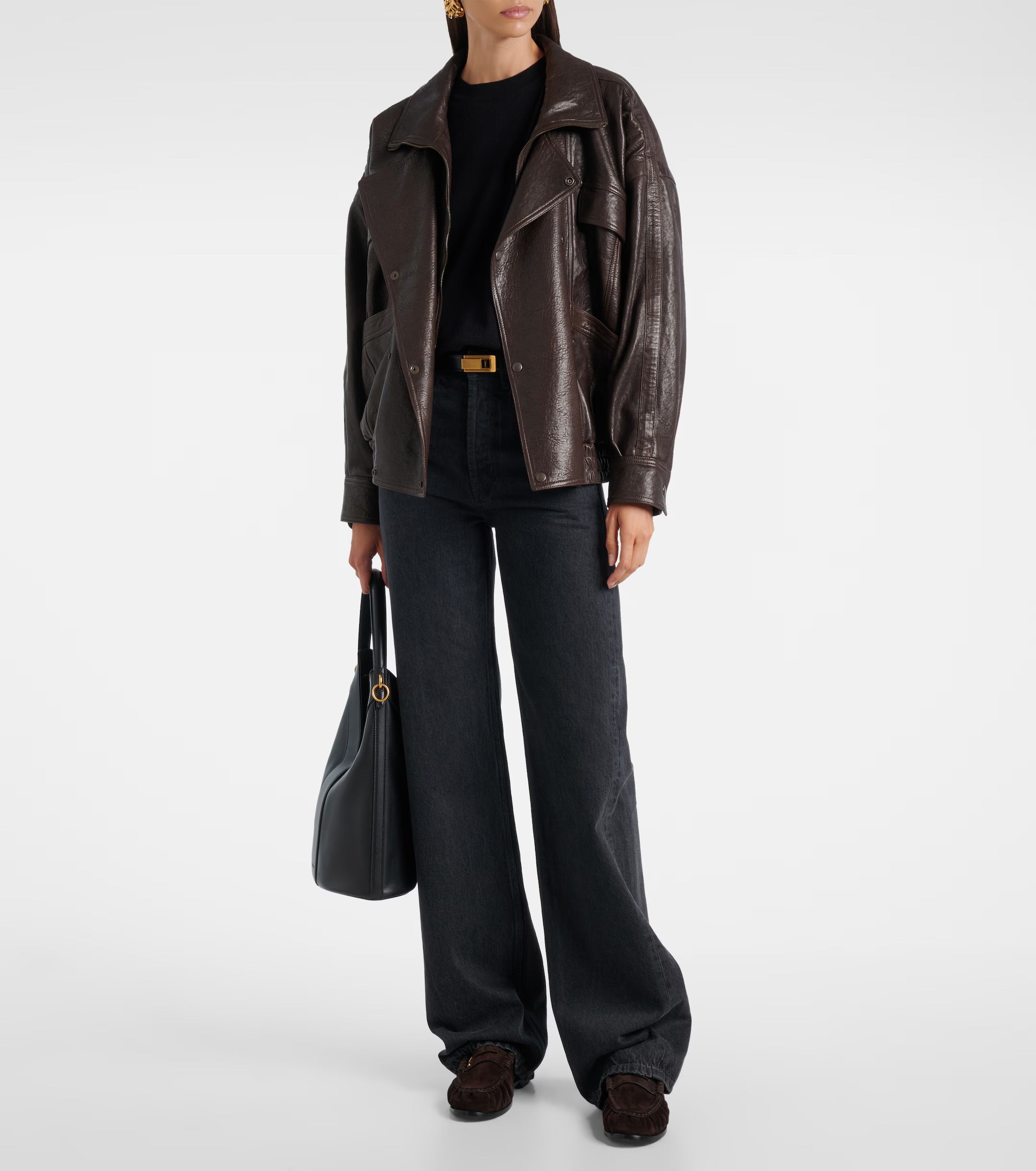 Saint Laurent Le Loafer Cassandre – Brown Suede