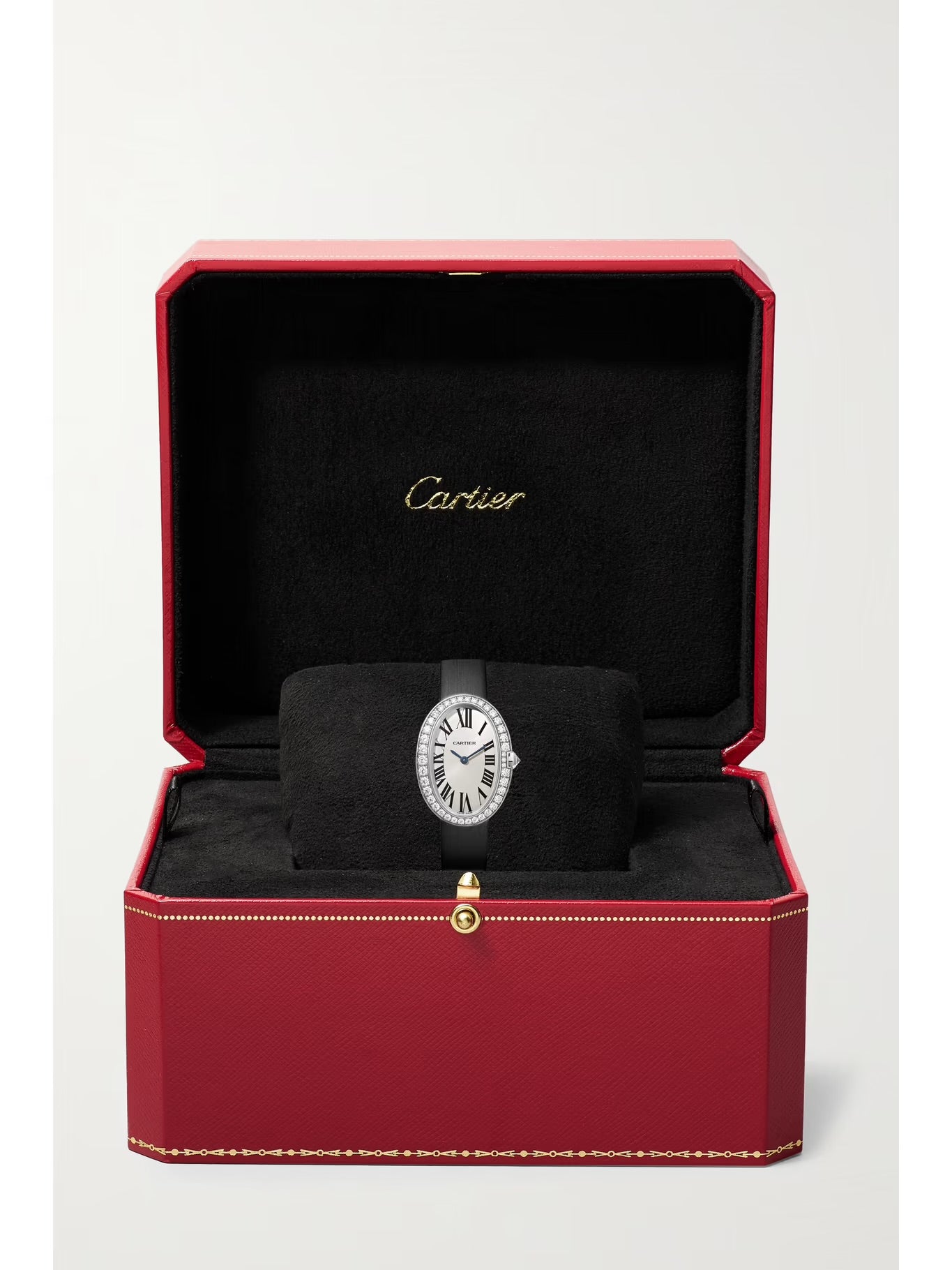 Cartier Baignoire 34.5mm Small 18-Karat White Gold, Tulle and Diamond Watch