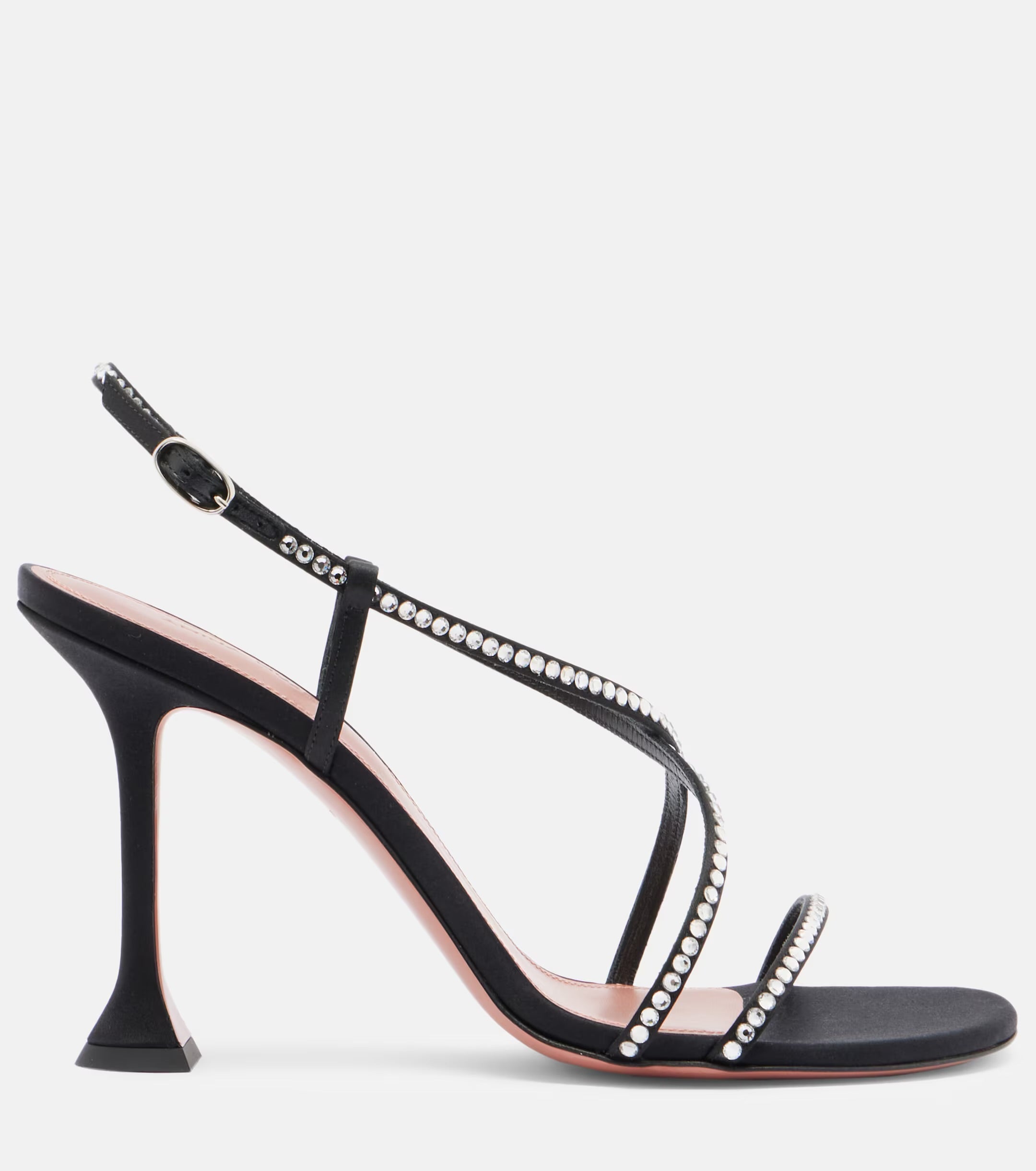 Amina Muaddi Sally Crystal-Embellished Satin Sandals